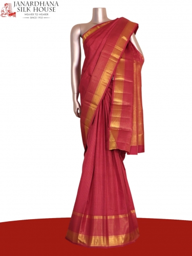 Pure Handloom Veldhari Zari Lines Kanjeevaram Silk Saree